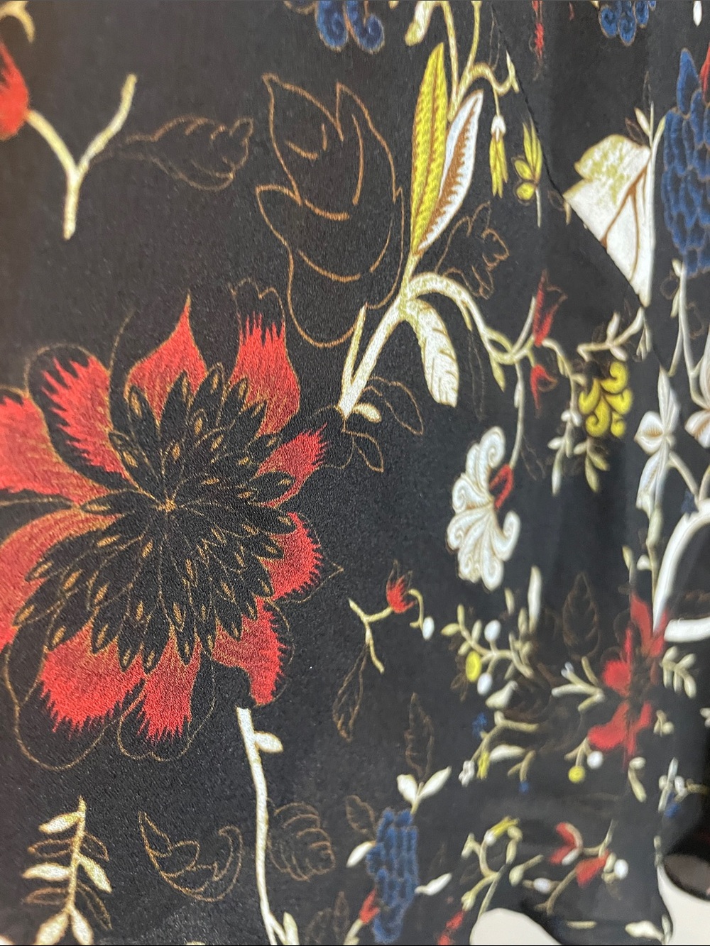 A.L.C. Black Floral Long-Sleeve Lace-Front Fit & Flare Dress - Picture 9 of 10